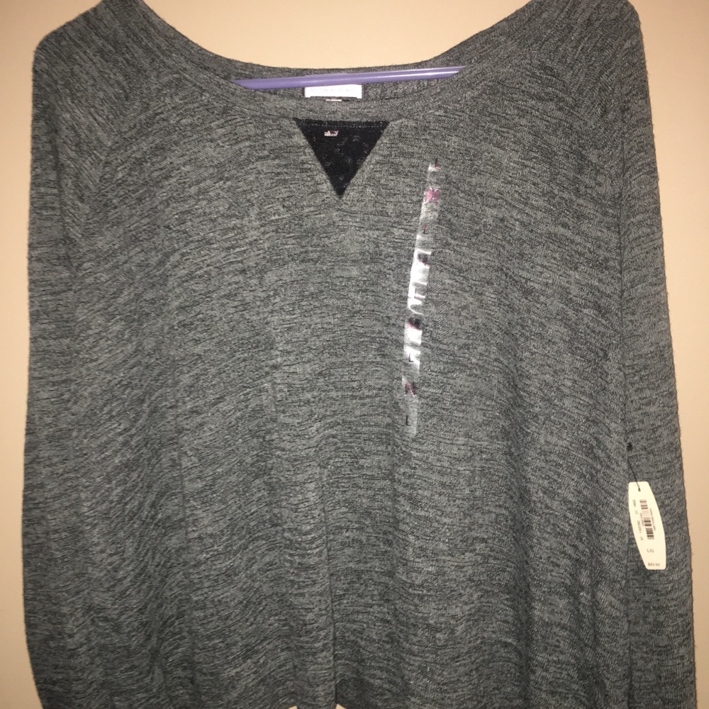 Victoria’s Secret grey sweater with lace accents